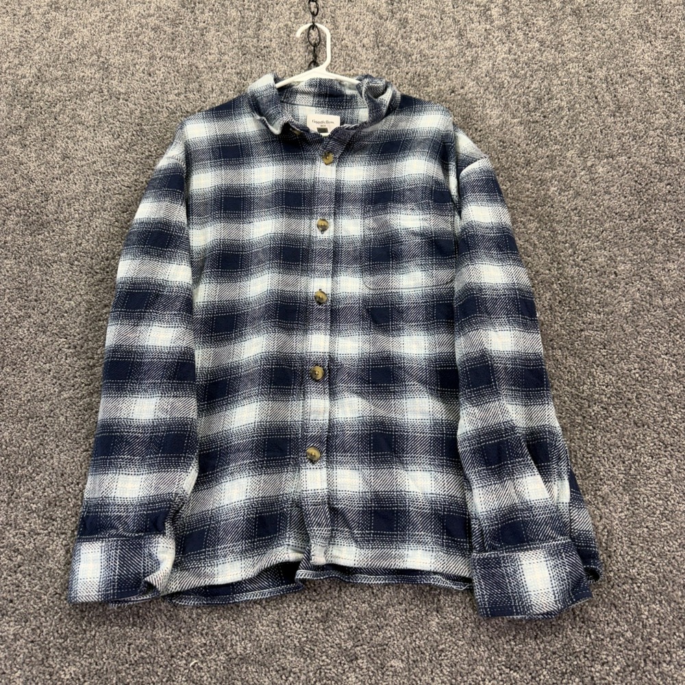 Goodfellow & Co Flannel Shirt Mens L Blue Plaid Button Up